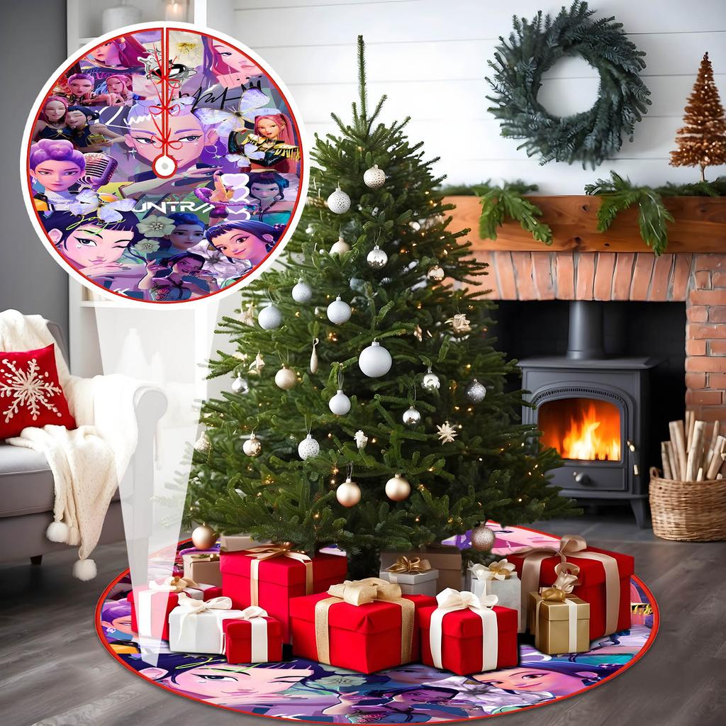 Christmas Tree Skirt Decoration For Home Xmas Tree Decorations Skirt Ornament Festive Holiday Party Decorations Indoor Outdoor