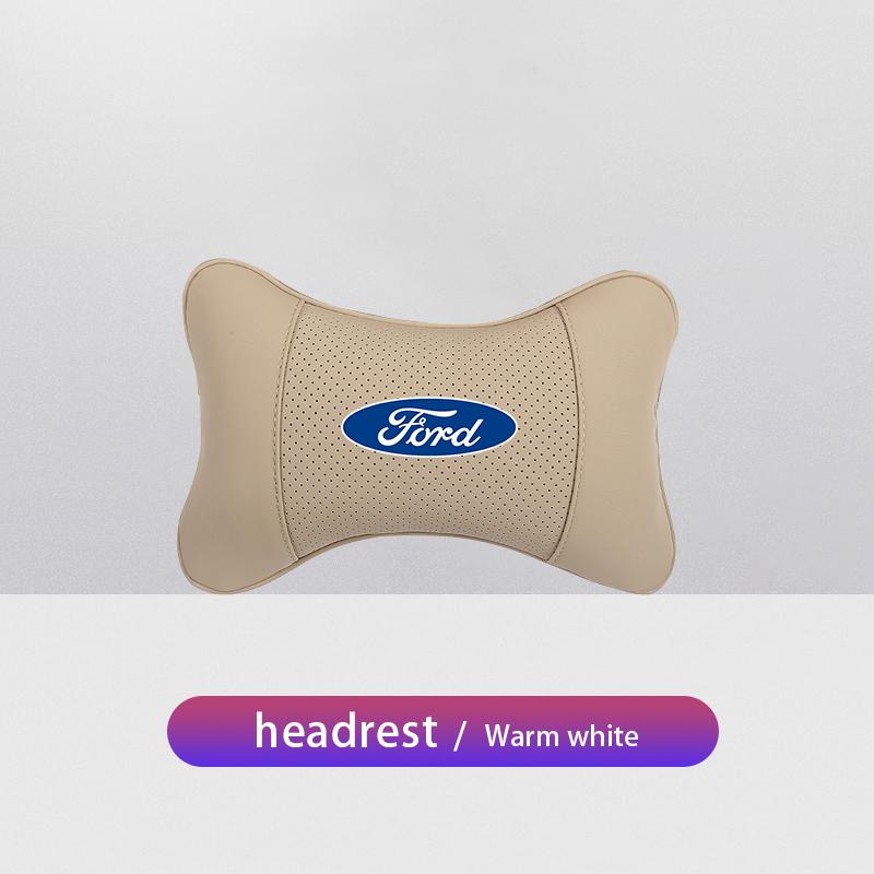 1Pcs Car Seat Memory Foam Headrest Auto Logo Neck Pillow For Ford S MAX Ranger Focus Fiesta Mondeo Kuga Mustang Escort KA C-Max