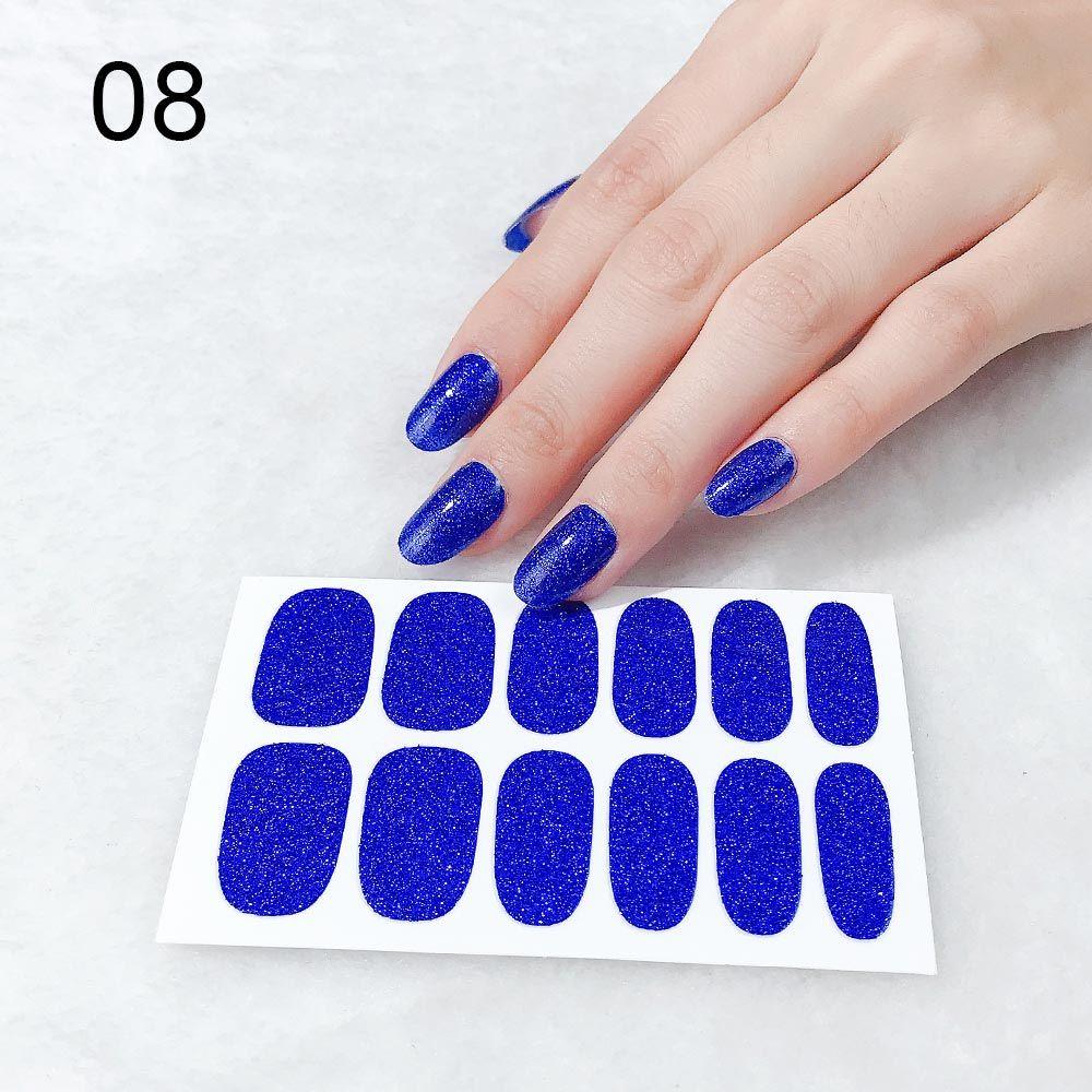 Buy DIY Craft Full Cover Nail Polish Sticker SelfAdhesive Nail Wraps Glitter Powder Color