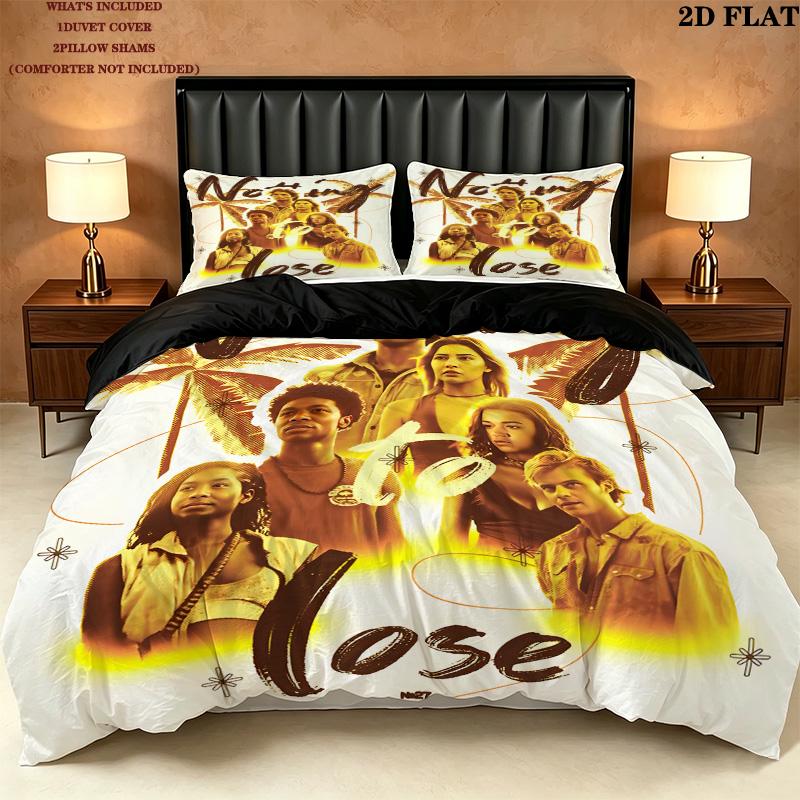 Outer Banks Pattern Bedding Quilt Set Quilt Cover Pillowcase Home Birthday Gift(1 * duvet cover + 2 * pillowcase, without core)