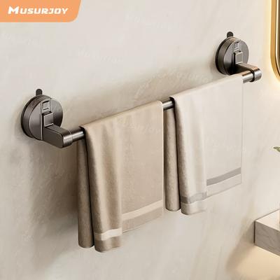 Güçlü Vantuzlu ve Alüminyum Raylı Modern Musul Krom Askılı Havluluk, Mükemmel Banyo, Sevgililer Günü, Paskalya Hediyesi
