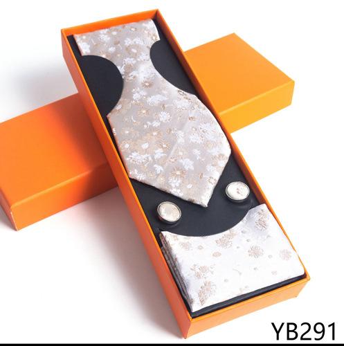 Herrenkrawatte mit quadratischer Manschette, Geschenkbox-Set, Business-Casual-Krawatte, Orange, Geschenkbox