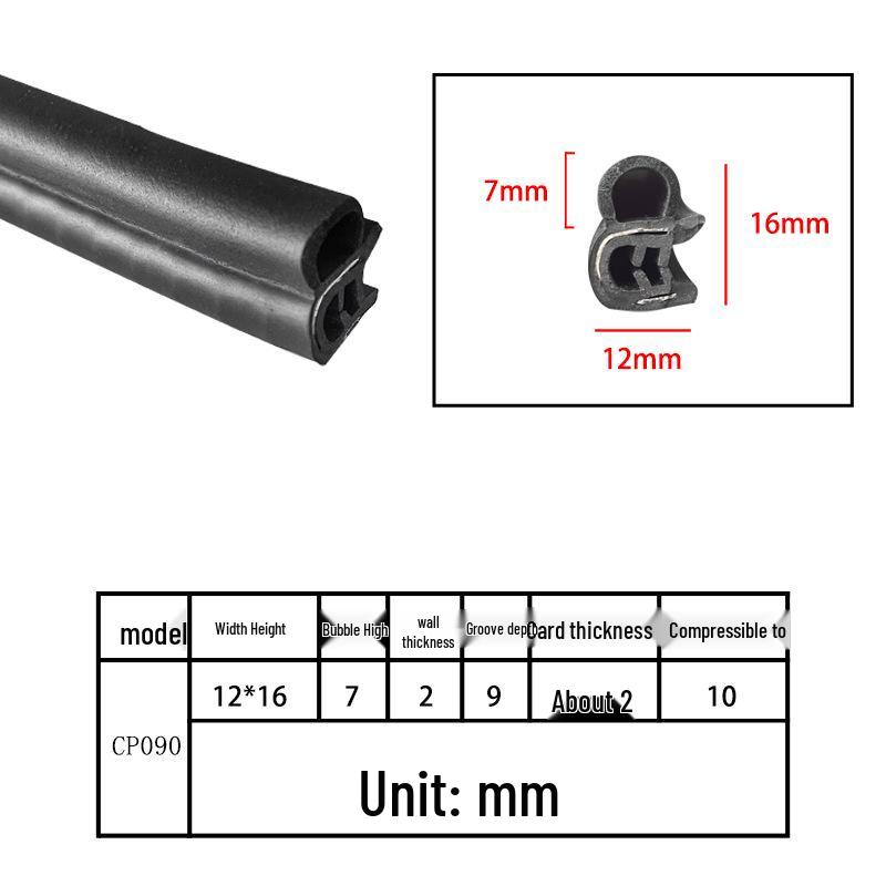 U-Shaped Rubber Steel-Backed Sealing Strip for Car Doors and Cabinets