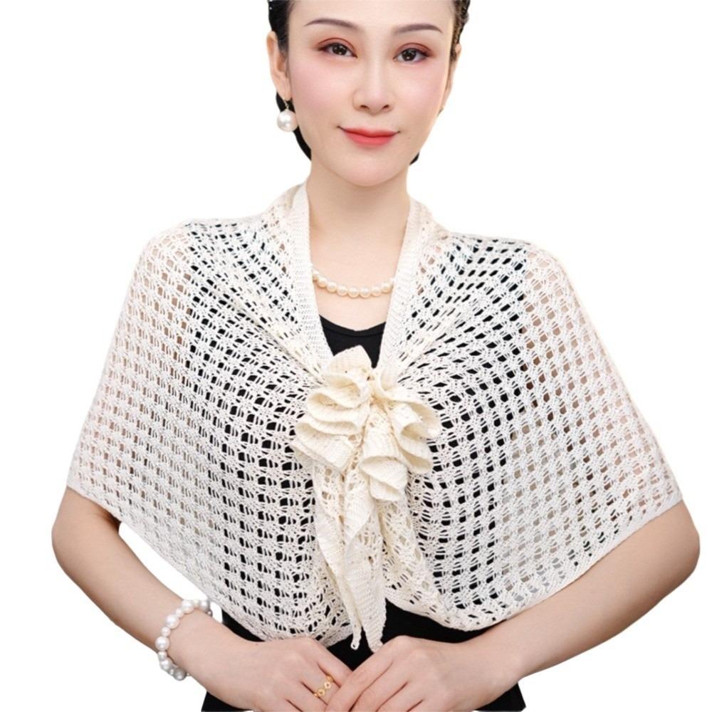 Front Buckle Design Cutout Wrap Sparkly Design Ice Silk Wrap Triangle Shawl Travel