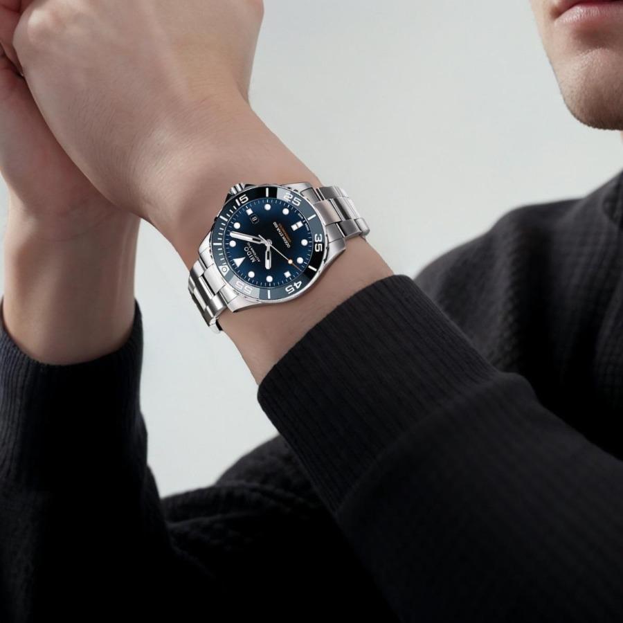 MIDO Navigator automatic mechanical movement 600 meters waterproof watch Tiantai certified men's watch Swiss watch 43.5mm blue dial M026.608.11.041.01
