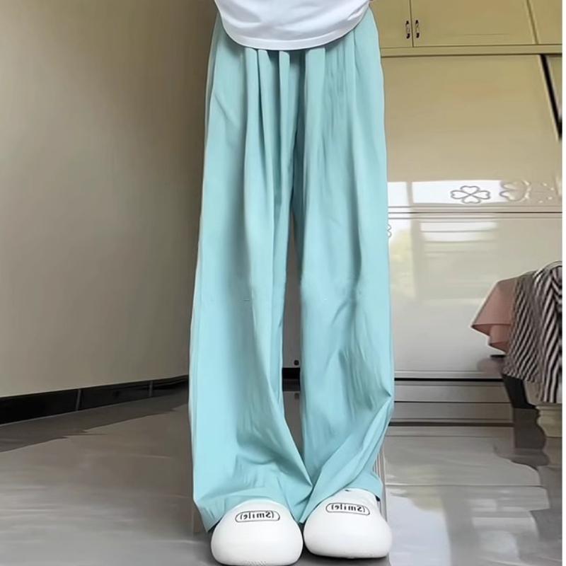 

Spring and Summer Ice Silk Wide-leg Pants High Waist Droop Casual Pleated Pants for Women XL