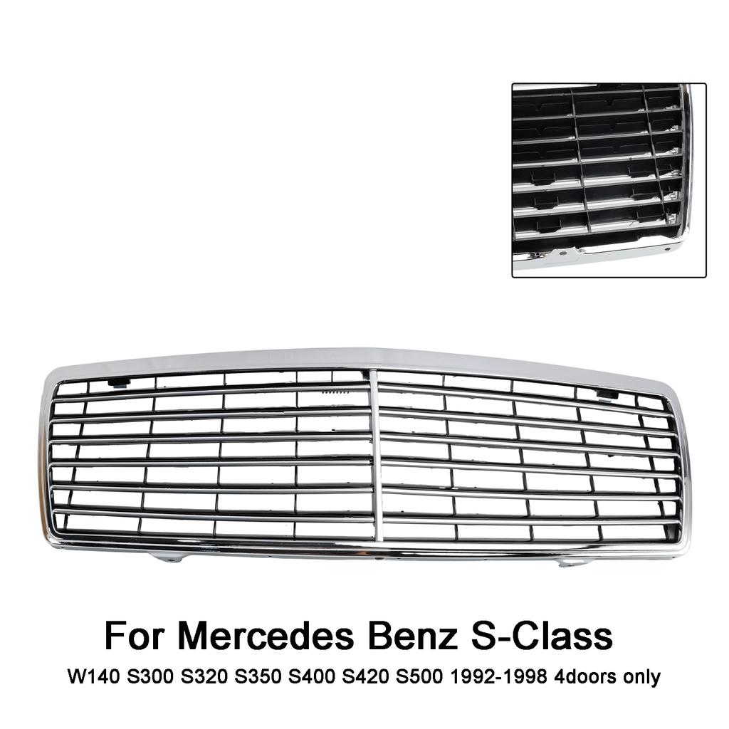 Chrome Front Bumper Grill Grille Fit Mercedes Benz S-Class W140 1992-1998