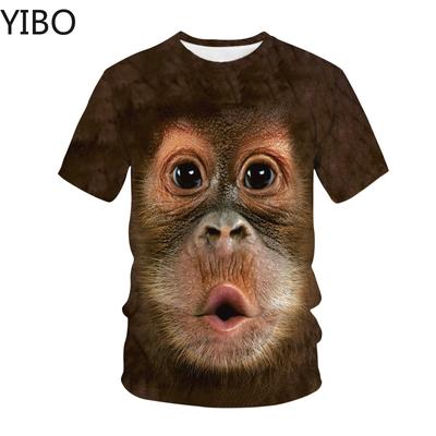 3D Mode Drôle Singe Graphique T-shirts D'été Décontracté Motif Animal Pull Pour Hommes Nouveau Hip Hop Impression Manches Courtes T-shirts Hauts