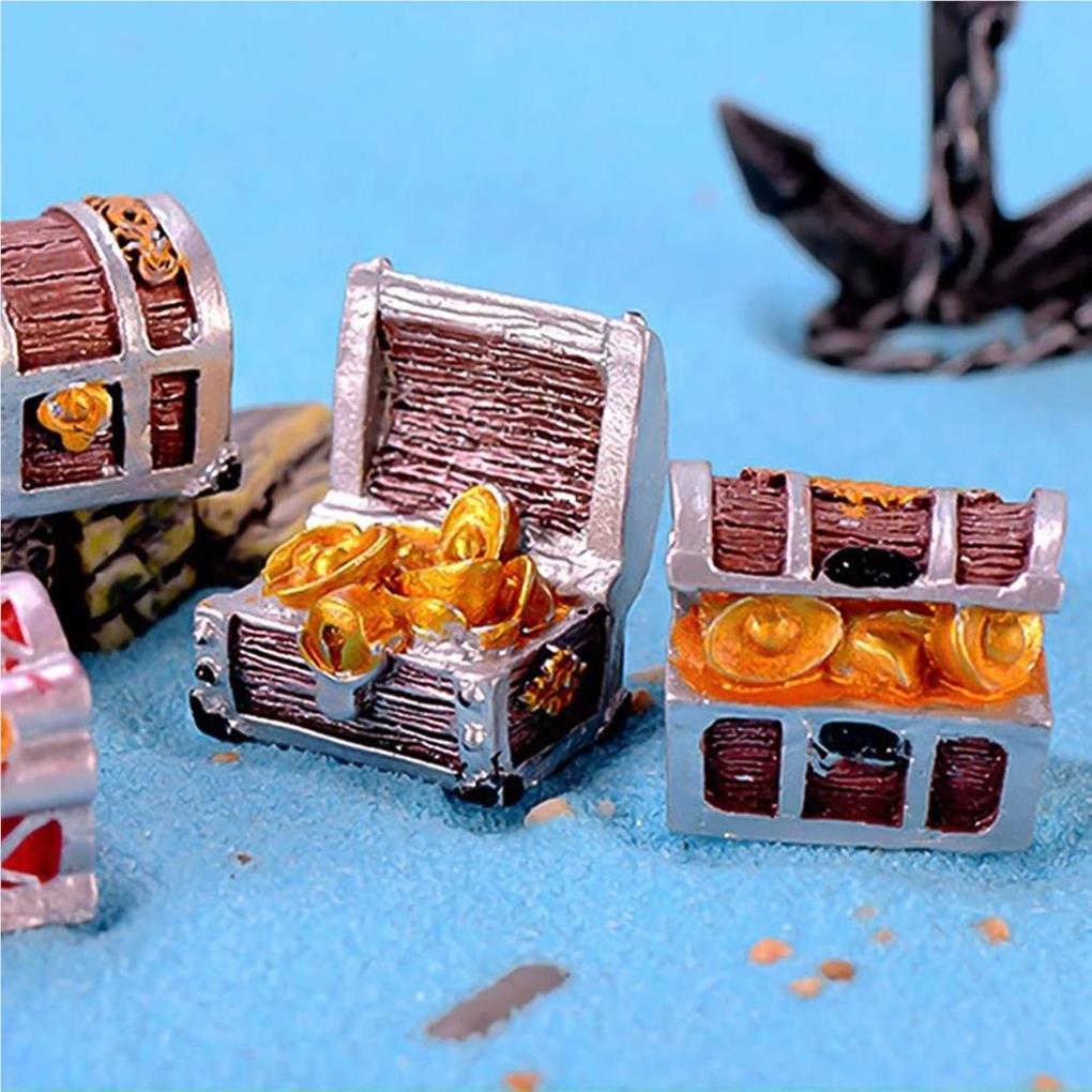 Fishtank Treasure Chest Underwater Decoration Home Office Realistic Resin Box Ornament Pet Supplies Accessories