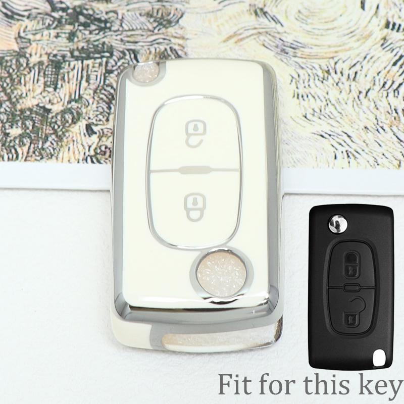 2/3 Button Key Case Cover For Citroen C-Crosser C3 C4 Picasso Berlingo Case For Peugeot Partner Tepee 207 307 308 407 Keychain