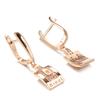 Glossy Dangle Earrings  Rose Gold Simple Square Natural Zircon Earrings For Women High Quality Daily Fine Jewelry