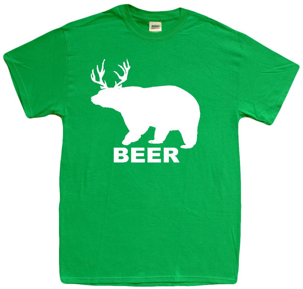 Funny St Patricks Day Shirt Mens Graphic Tee Beer Deer Bear Funny Mens Tee S