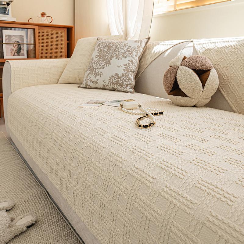 Japanese Cotton And Linen Sofa Cushion  New Four-Season Universal Non-Slip Seat Cushion Leather Sofa Special Backrest Towel Summer