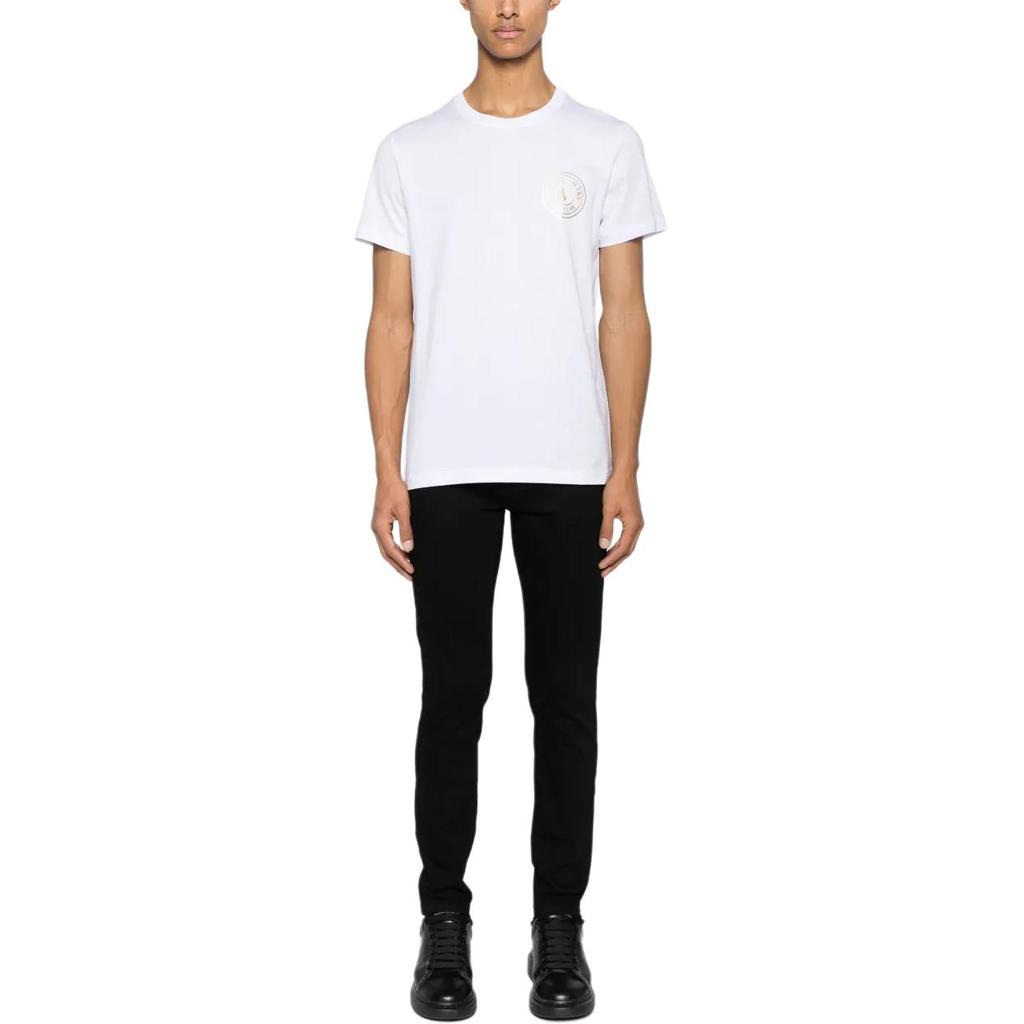 Versace Jeans Couture logo-flocked cotton T-shirt 75GAHT06-CJ00T-G03