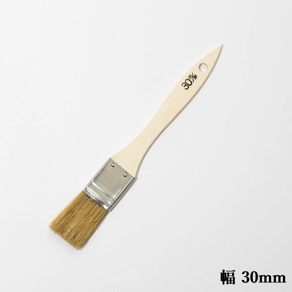 Hakeichi Rack Wooden White Pig Set of 10 Gold-Wrapped Brush, Handle, Bristle, 30mm,