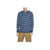 Adidas Originals Logo Print Ribbed Cuff Striped Hooded Sweatshirt Men Sweatshirt Blue IR7593