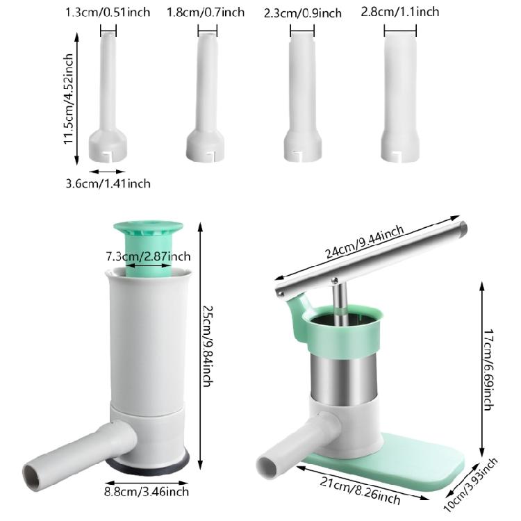 Delicate Stainless Steel Meat Stuffer Multifunctional Horizontal Sausage Stuffer Kitchen Meat Filler for Handmade Use