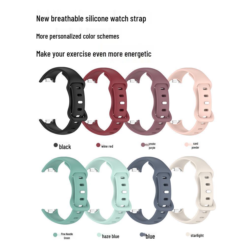 Silicone Strap with Eight-Character Buckle for Xiaomi 8/9 Smart Bands