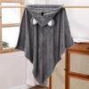 Children's Hooded Bath Poncho: Soft Coral Fleece Towel and Swaddle Blanket
