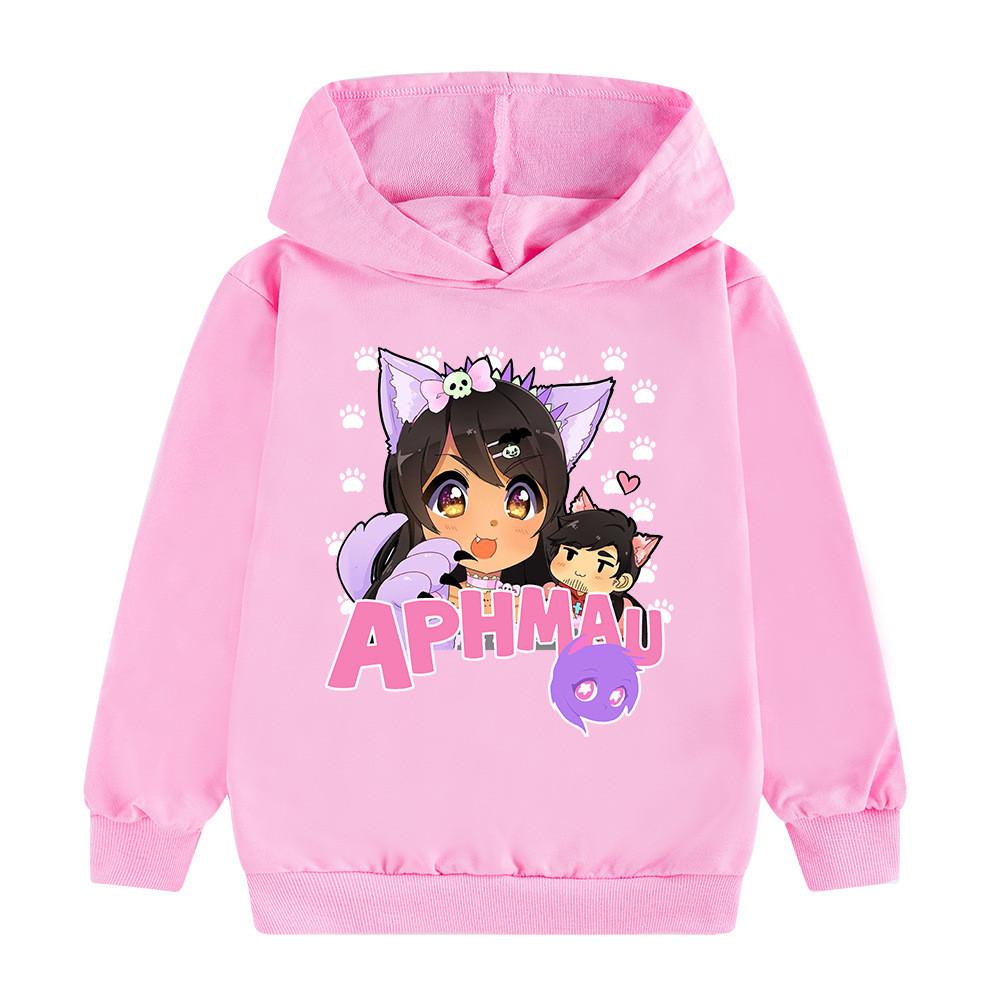 B938 Multi-color Kids Girls APHMAU Print Casual Long Sleeves Hoodie Top