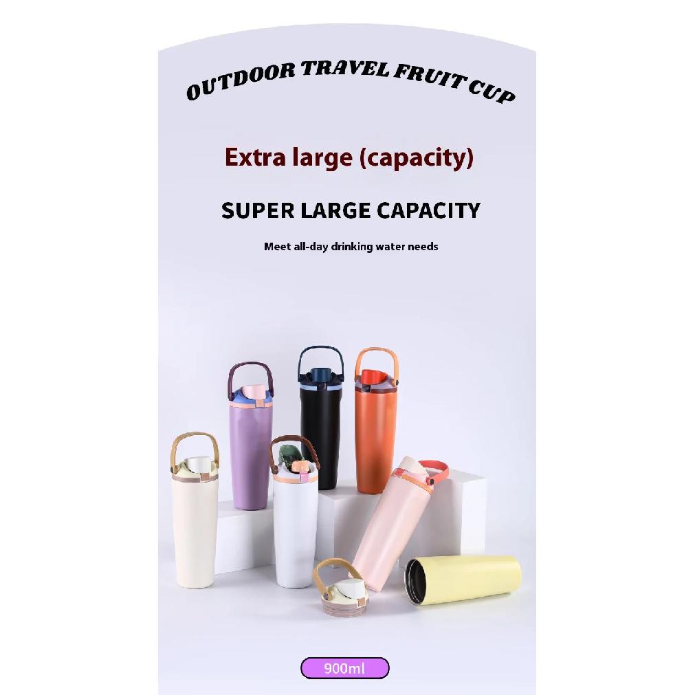 Portable car cup 304 stainless steel insulated cup outdoor cold preservation sports water bottle for cold and heat preservation