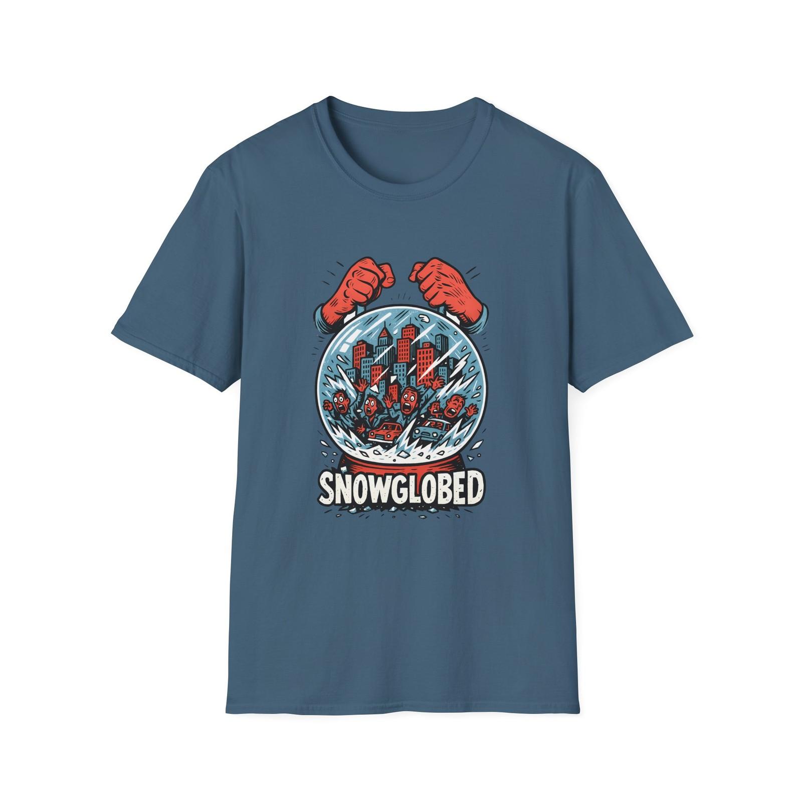 Unisex Softstyle T-Shirt Mens Womens Tees Top Comic Snow Globe City Cartoon Chaos Graphic M