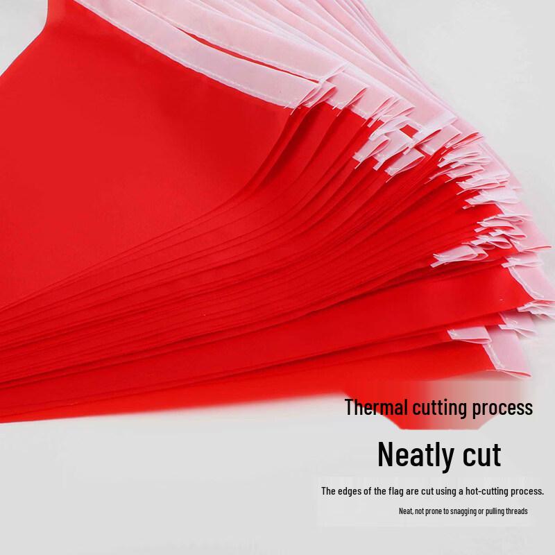 Red Triangular Ground Marker Flags with Pointed Poles