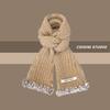 New Soft and Waxy Raw Edge Knitted Small Scarf for Women in Autumn and Winter Warm and Versatile Student Couple Woolen Scarf Trendy