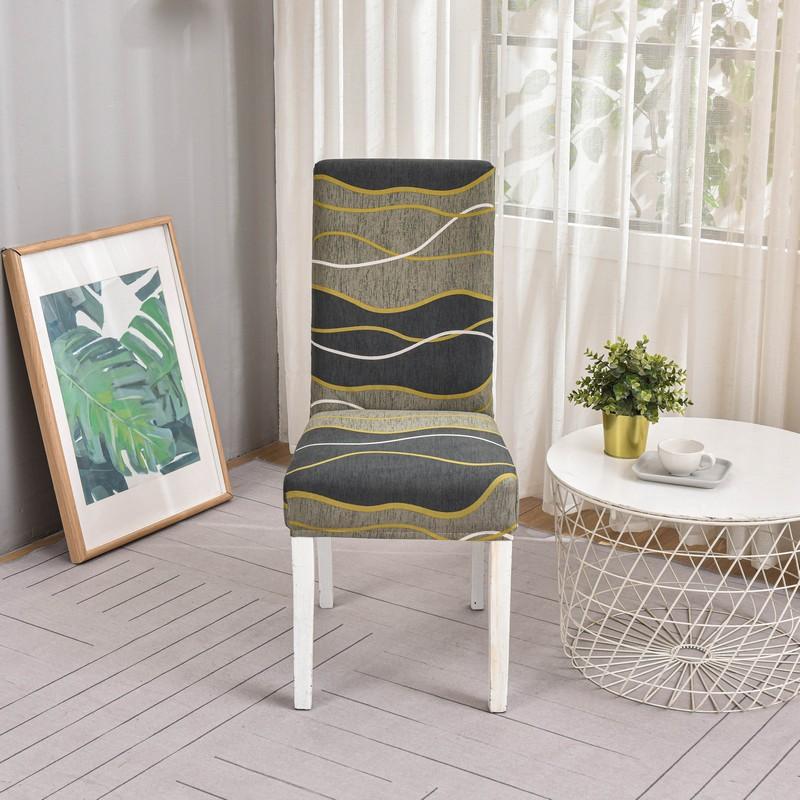 1PC Geometrischer elastischer Esszimmerstuhlbezug Stretch Sitzbezug Schonbezüge Stuhlhussen für Esszimmer Hochzeit Hotel Bankett Büro