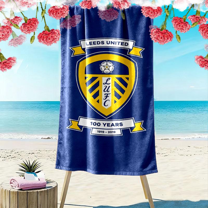 Asciugamano da Spiaggia Leeds United Stampato, Asciugamano Grande Morbido ad Asciugatura Rapida per Spiaggia Campeggio Nuoto