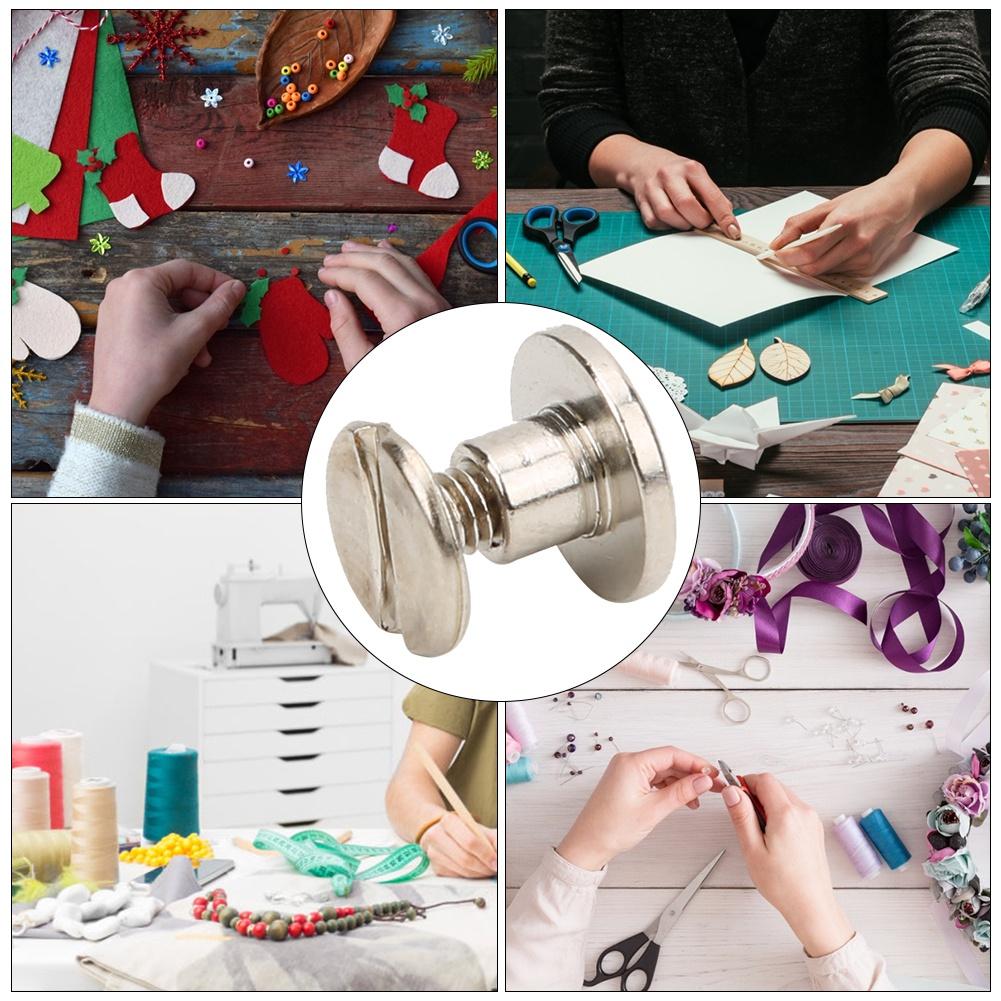 20 Set Brass Rivet Account Book Connecting Screws Notebook Binding Belt StudsSilver