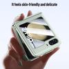 For Galaxy Flip5 5G Luxury Leather Tempered Glass Film Case for Samsung Galaxy Z Flip 5 Flip5 Hinge Protection Cover Capa