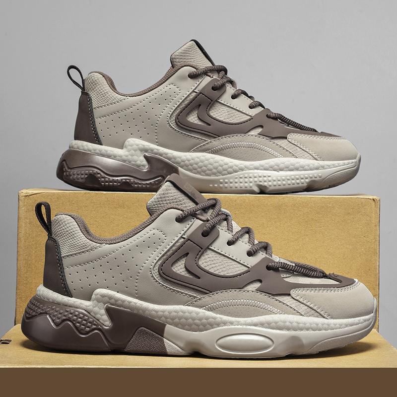 

Men s shoes autumn breathable 2024 new youth sports leisure running air cushion shock absorption mesh thick-soled dad shoes 44