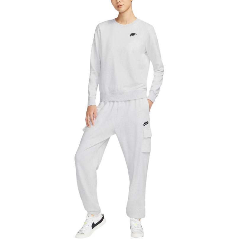 Nike Sportswear Club Fleece Women s Crew Neck Sweatshirt Pewter White DQ5474-051 S