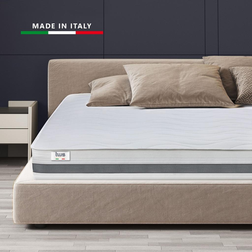 Matelas en Waterfoam hypoallergénique, 16 cm | Garnissage en ouate et housse en tissu 3D respirant, anti-acariens et antifongique 