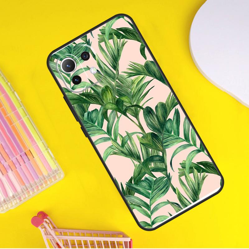 Tropical Leaves Banana Leaf Cover For Xiaomi 14 Ultra 13 11T 12T 13T 14T Pro POCO X6 X7 Pro X3 X5 F3 F5 F6 M6 Pro Case