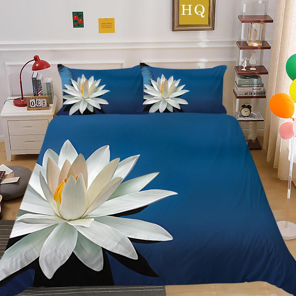 Flowers Printed Bed Clothes Double Size Polyester Bedspreads Gir Fashion High Ranking Home Bedclothes
