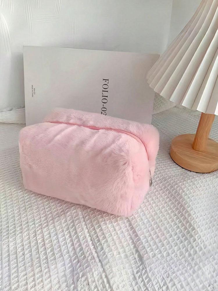 1PC Plush Makeup Bag, Small Design, Lovely, Advanced, Convenient Storage Bag, Large Capacity, Multi-layer Bag