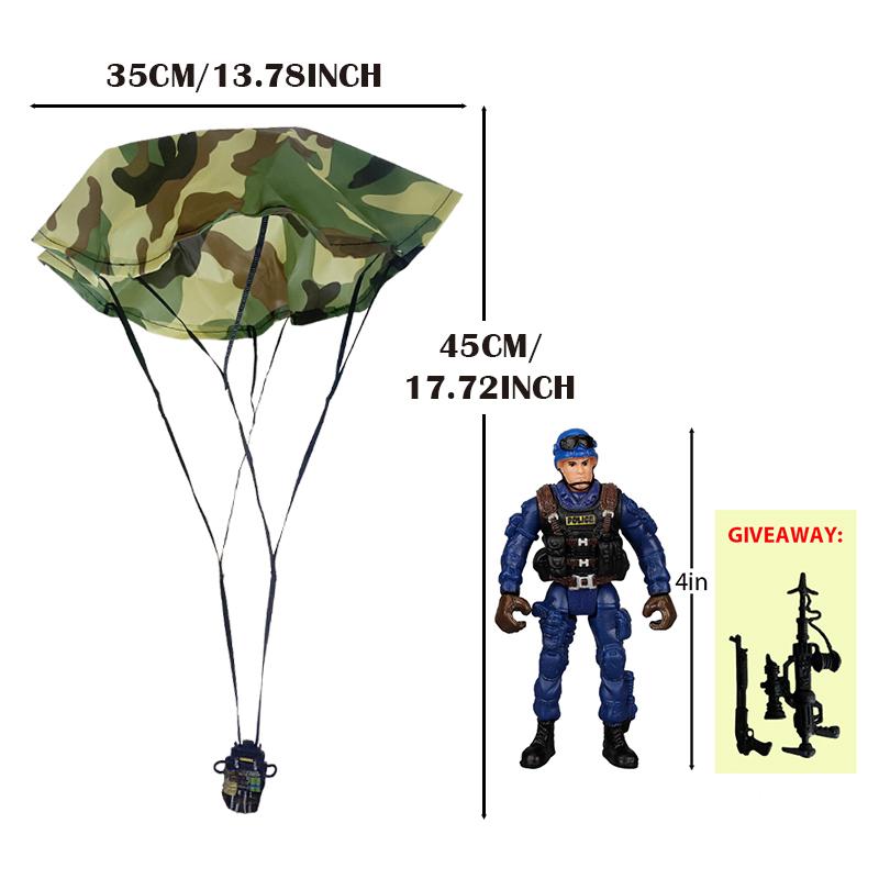 Parachute Toy Army Police Military Snow Navy Soldier Action Figure Toy Hand Throwing Kids Game for Boy Children Christmas Gift