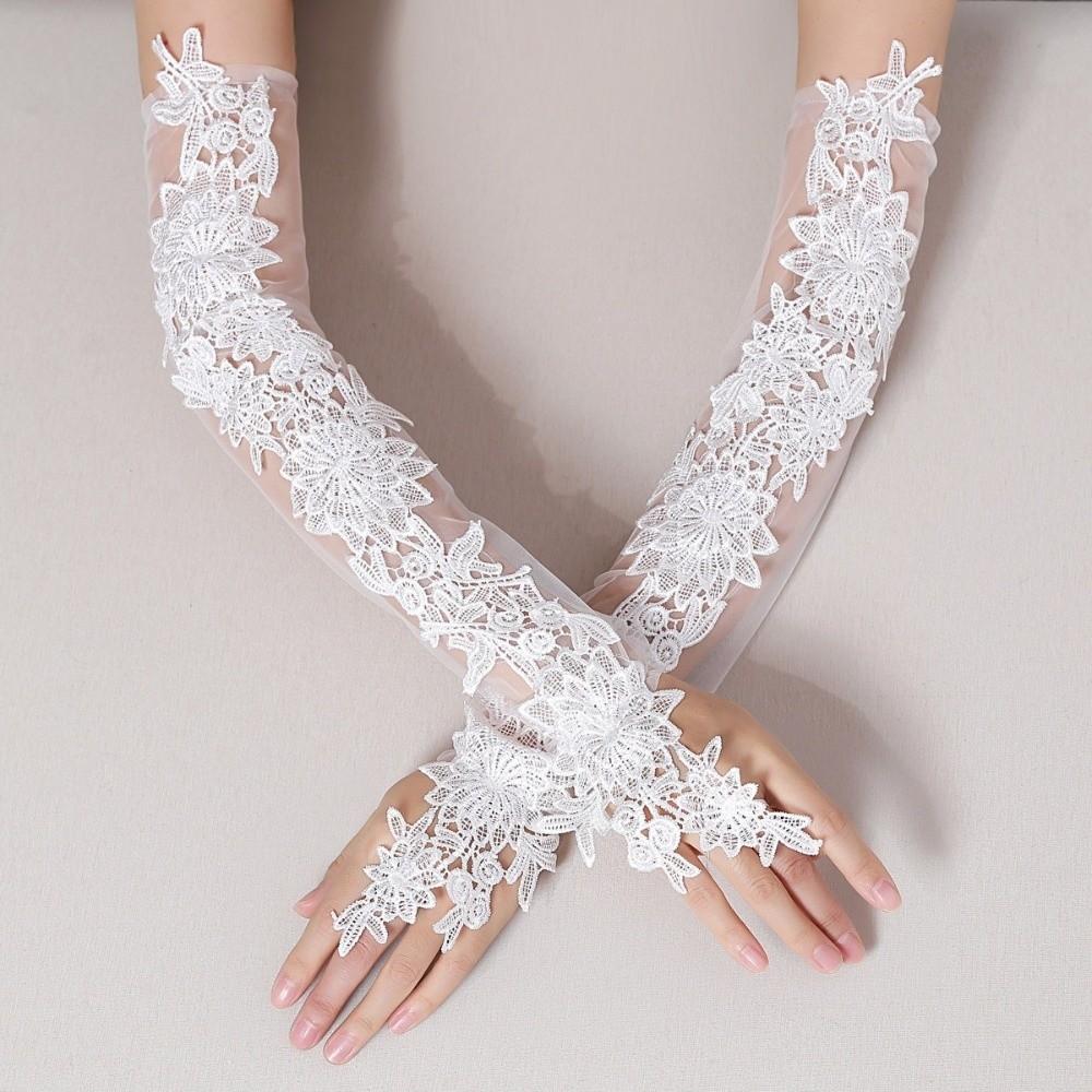 Fingerless Bridal Gloves Lace Long Mittens Creative Women Cosplay Gloves  Ladies