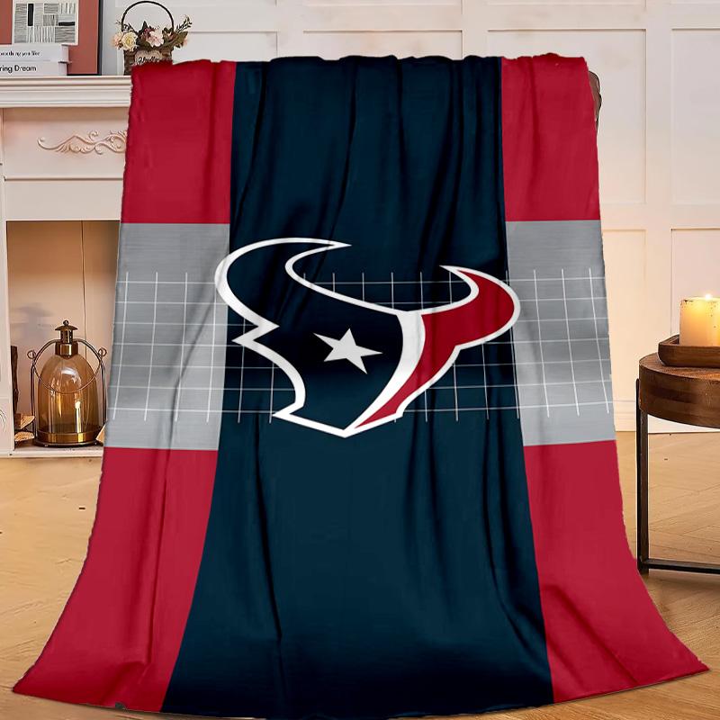 Houston-Texans Artwork Blanket Flannel Throw for Sofa, Travel, Camping, Livingroom, Office, Chair and Bed Soft and Warm Holiday gifts