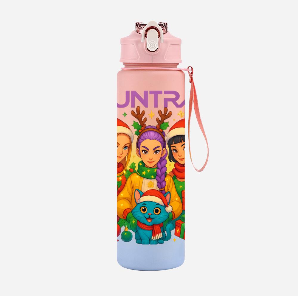 Bottiglia d'Acqua K-Pop Cacciatori di Demoni Stampata per Natale da 750 ml Tazza Grande Capacità Tazza da Acqua Portatile per Bambini Sport all'Aperto Regalo per Bambino