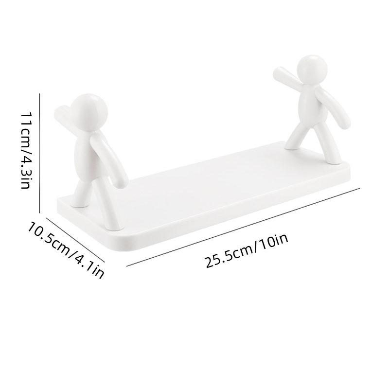 Cartoon Doll Seasoning Jar Sorting Storage Rack Self-adhesive Toilet Bathroom Cosmetics Shelf Bathroom Kitchen Organizer Holder