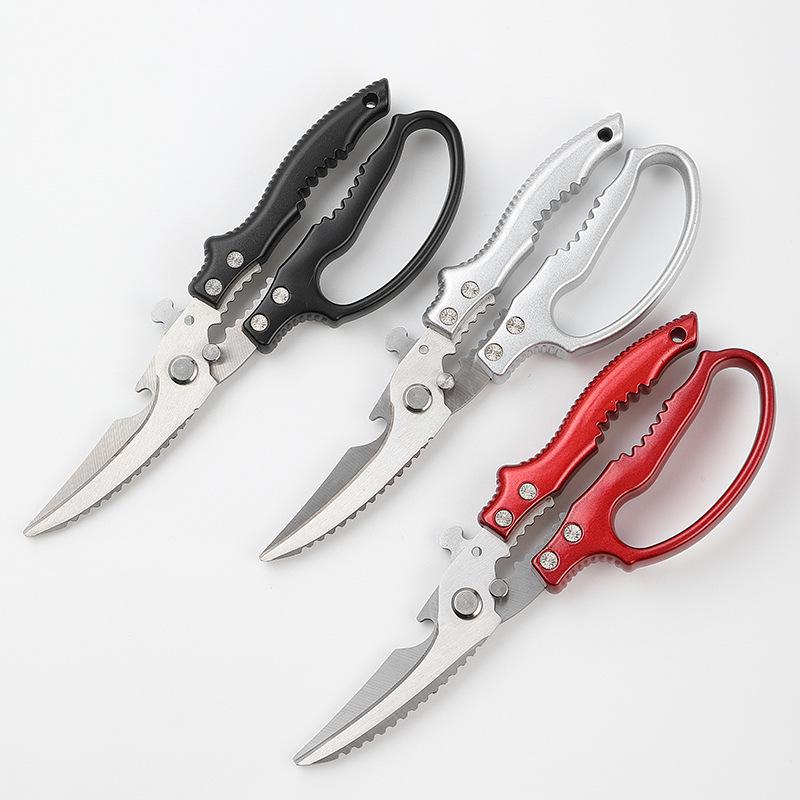 Multifunctional Kitchen Scissors: Cut Meat, Vegetables, Fish & Bones with Non-slip Handle.