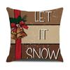 New Christmas Set Linen Pillow Plaid Snowman Print Cushion Indoor Holiday Decoration Sofa Cushion