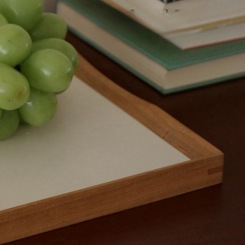 Retro Wooden Storage Trays Kitchen Fruit Tray Simple Living Room Desktop Storage Plate Multifunctional Home Organize Accessories