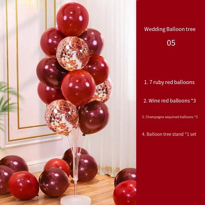 Wedding Venue Floating Red Balloons Package Engagement Decoration Road Guide Romantic Wedding Table Floating Bracket Arrangement