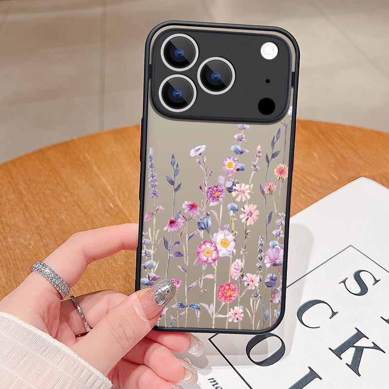 Little Flowers Print Phone Case For iPhone 17 Air 16 15 14 13 12 Pro Max 17 Pro 16e 11 Matte Shockproof Soft Edge Hard PC Cover