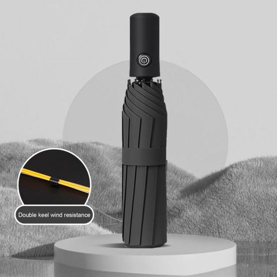 Automatic Folding Umbrella Sun Blocking UV Protection Tri-fold Umbrella Waterproof Windproof Portable Men Women Sun Rain Umbrella