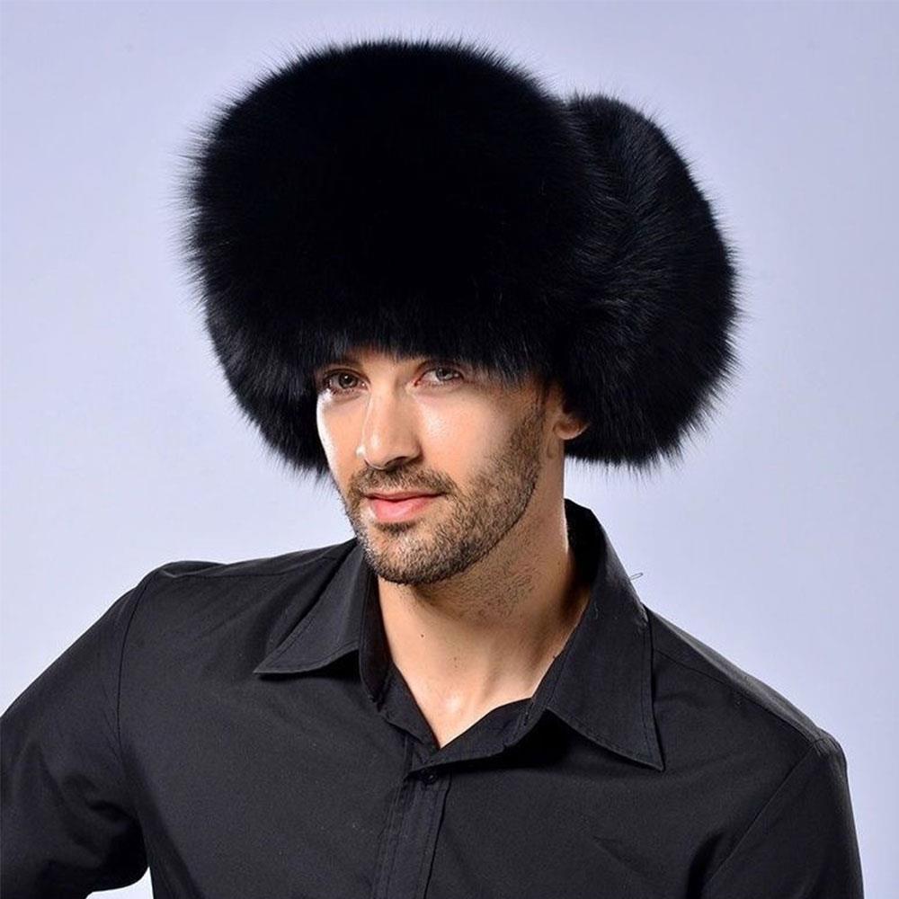 Winter Keep Warm Imitation Fur Hats Women Men High-end Warm Black Fox Fur Natural Raccoon Fur Hat Windproof Russian Ushanka Hats